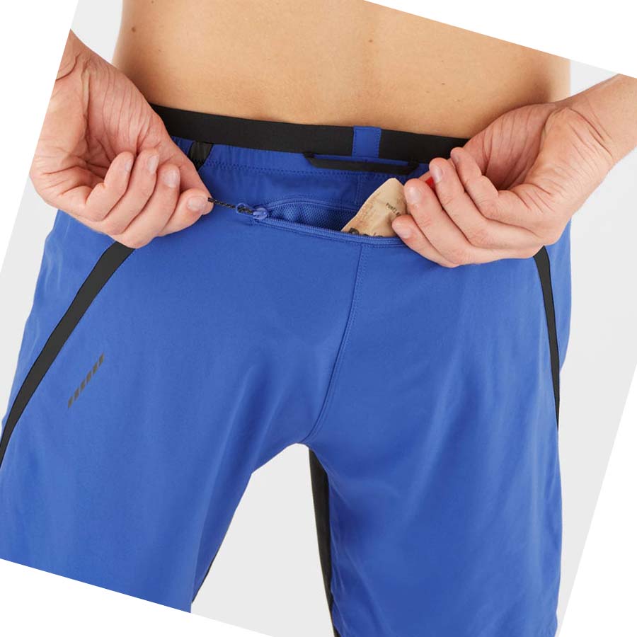 Salomon CROSS TWINSKIN Shorts Herre Blå | NO2472MQZ