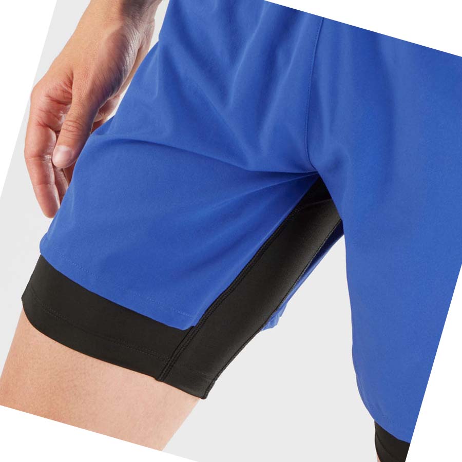 Salomon CROSS TWINSKIN Shorts Herre Blå | NO2472MQZ