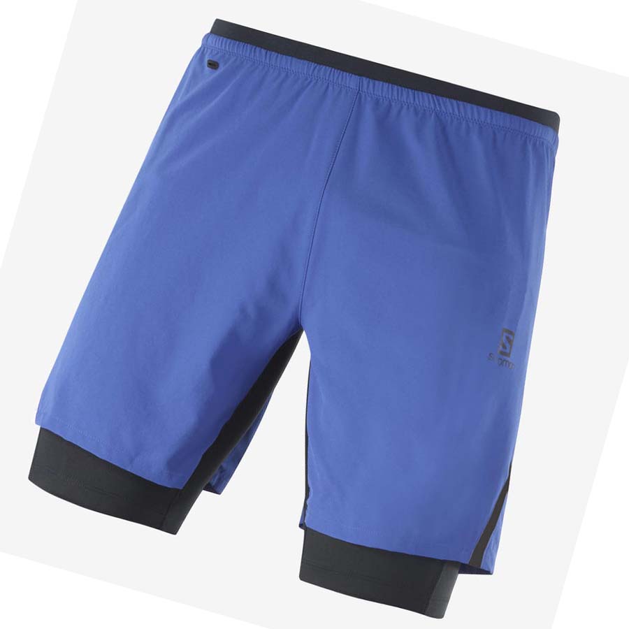 Salomon CROSS TWINSKIN Shorts Herre Blå | NO2472MQZ