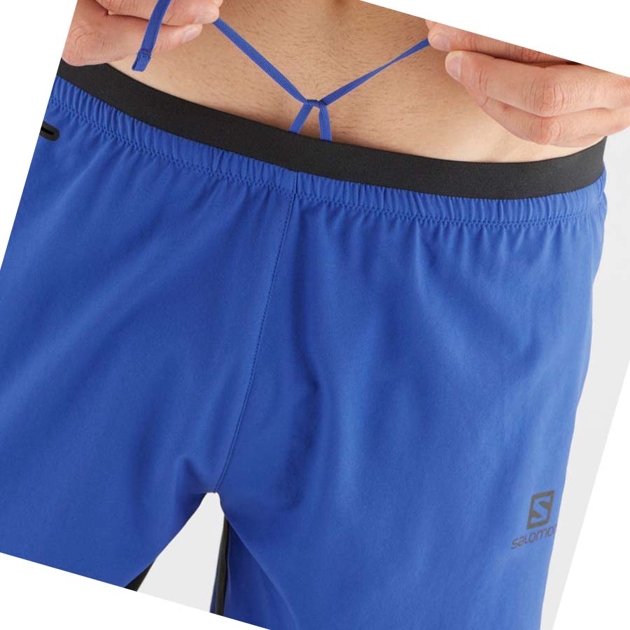 Salomon CROSS TWINSKIN Shorts Herre Blå | NO2472MQZ