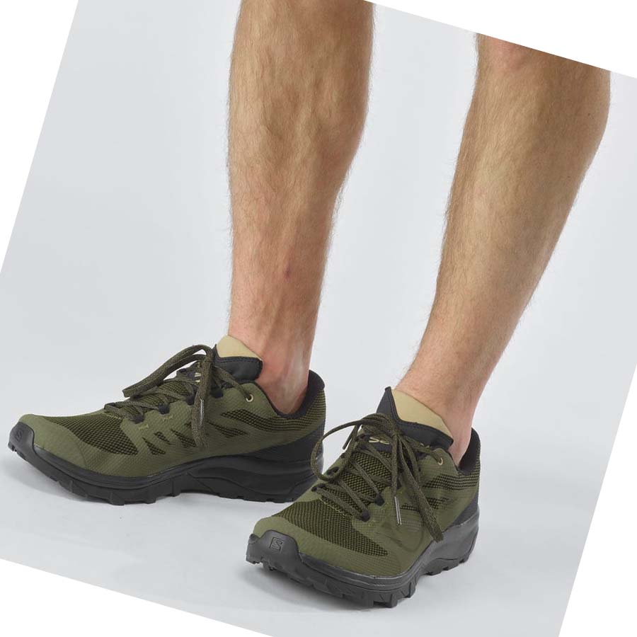 Salomon OUTLINE GORE-TEX Fjellsko Herre Olivengrønne Svarte | NO2025DFM