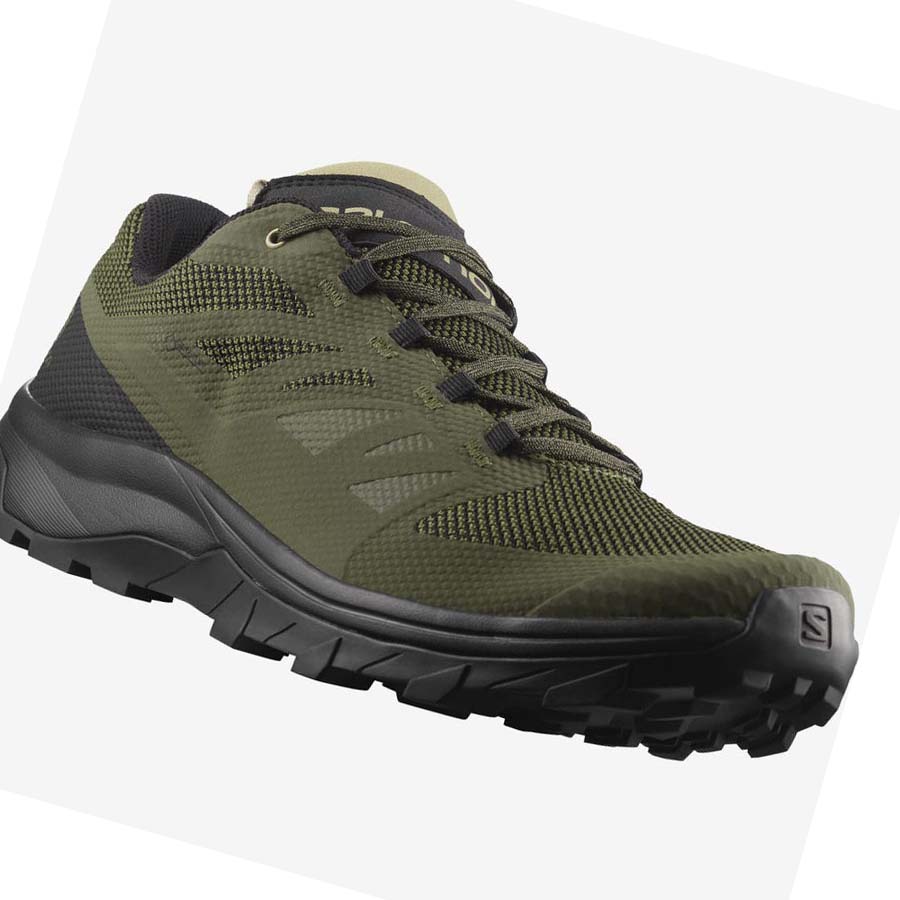 Salomon OUTLINE GORE-TEX Fjellsko Herre Olivengrønne Svarte | NO2025DFM