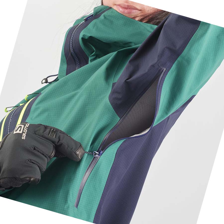 Salomon OUTPEAK GORE-TEX WATERPROOF 3L Jakke Dame Grønn | NO3154FDN