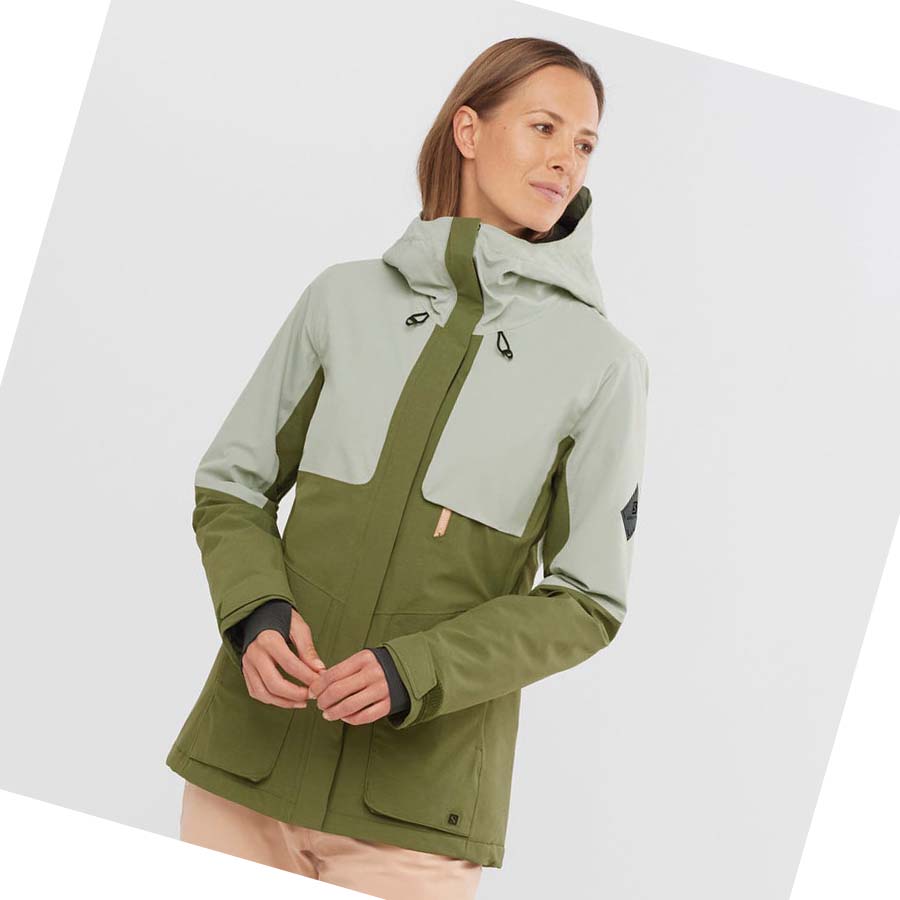 Salomon PROOF LIGHT Skijakker Dame Olivengrønne | NO3199NWY