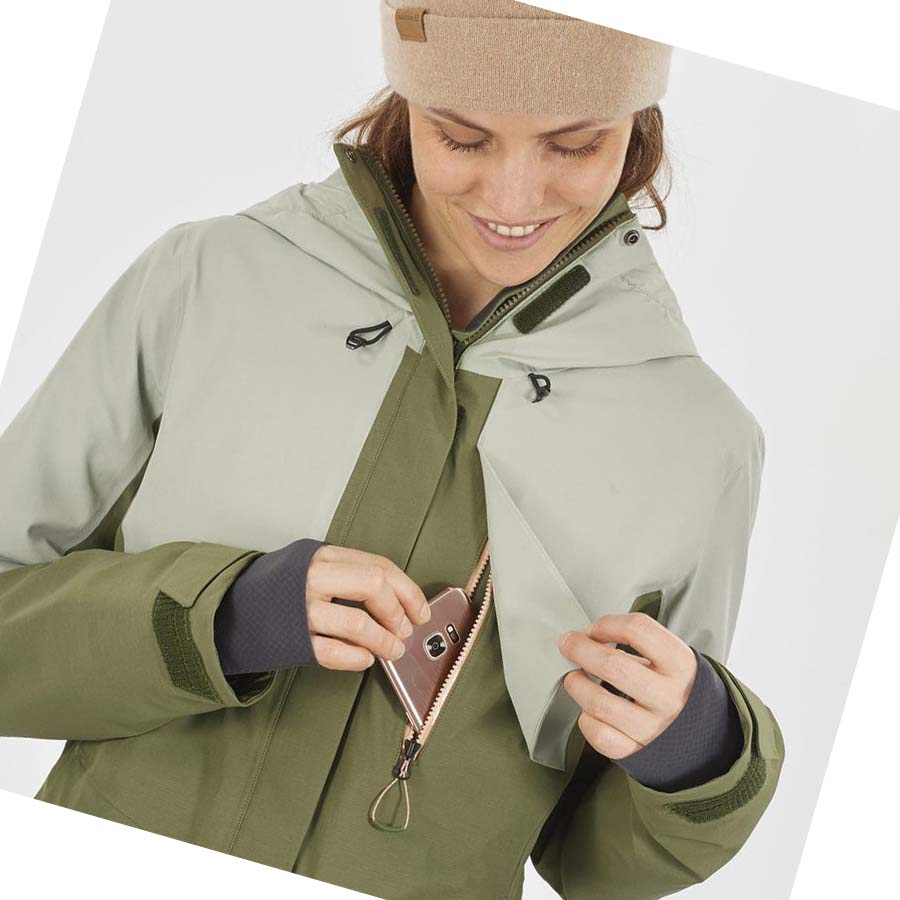 Salomon PROOF LIGHT Skijakker Dame Olivengrønne | NO3199NWY