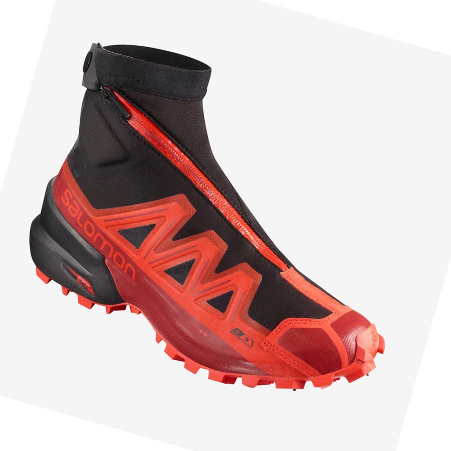 Salomon SNOWSPIKE CLIMASALOMON™ WATERPROOF Trail Løpesko Dame Svarte Rød | NO2879JPQ