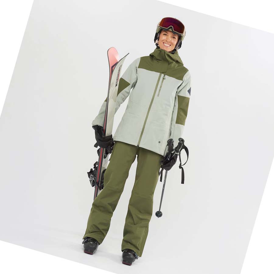 Salomon STANCE 3L Skijakker Dame Olivengrønne | NO3202WNB