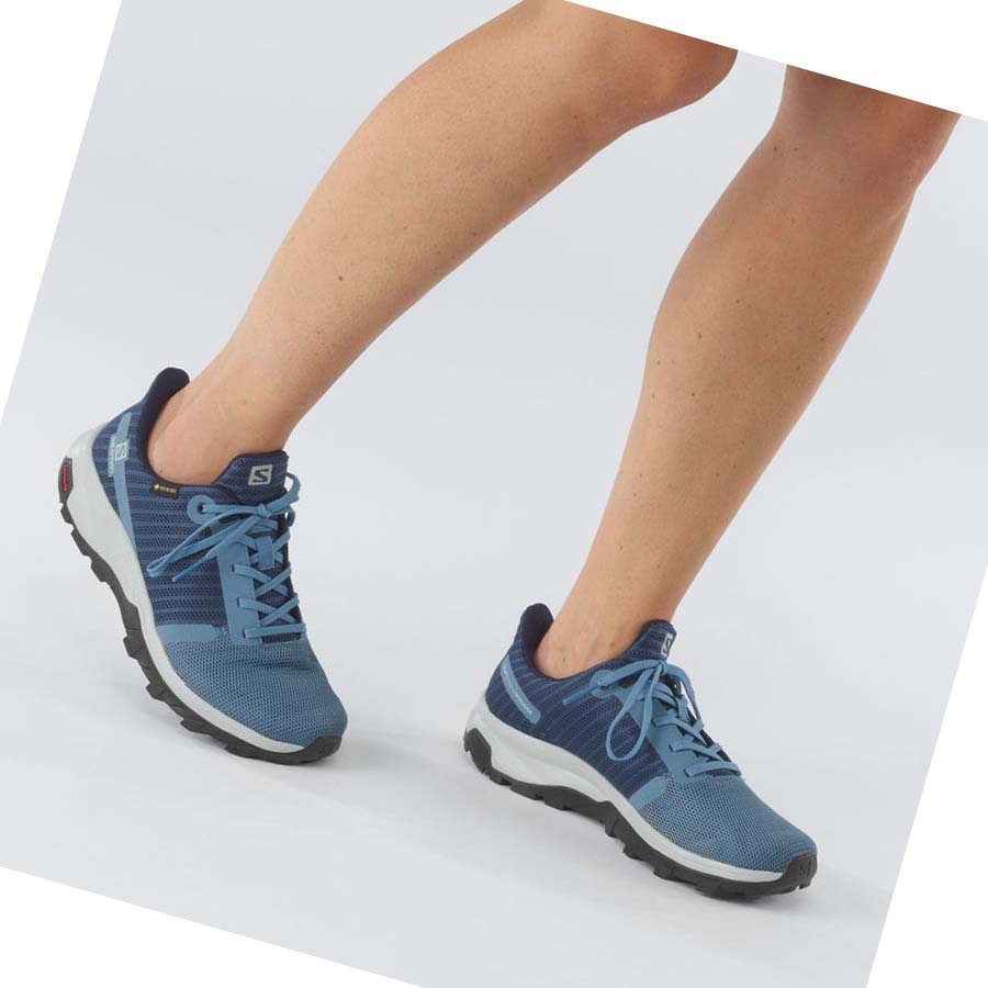 Salomon WoOUTBOUND PRISM GORE-TEX Fjellsko Dame Blå | NO2781VRW