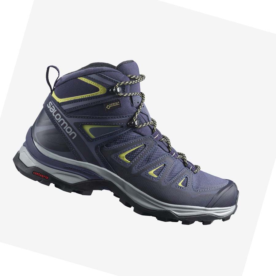 Salomon WoX ULTRA 3 WIDE MID GORE-TEX Fjellsko Dame Blå | NO2811WNB